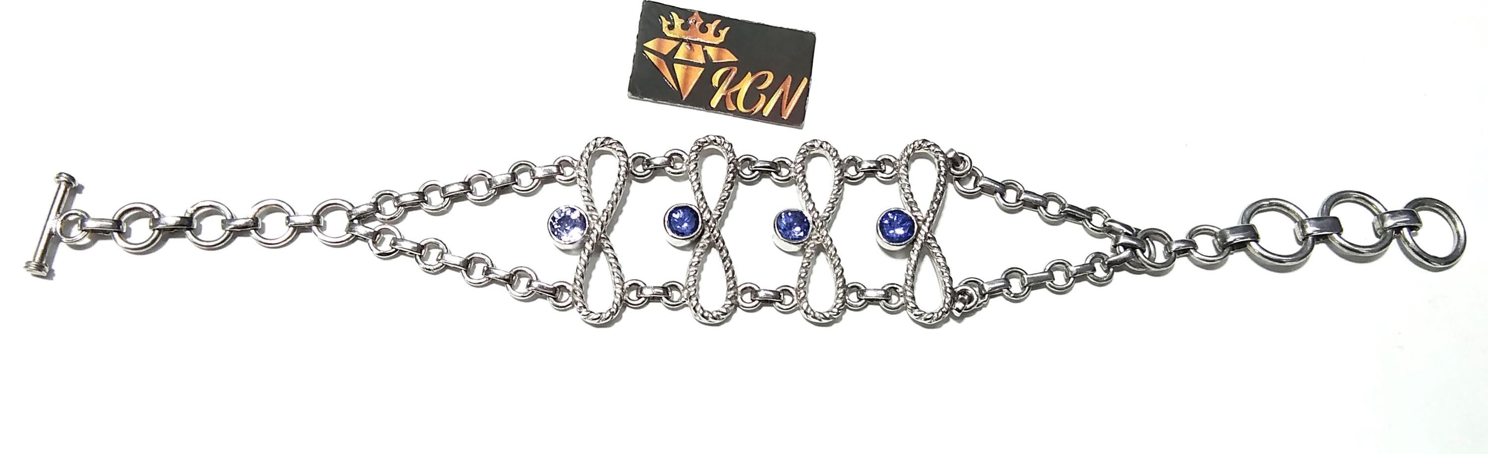 Tanzanite Bracelet, Natural Gemstone Bracelet, 925 Sterling Silver Jewelry, Handmade Bracelet, Tanzanite Jewelry, For Girls & Women Gift.